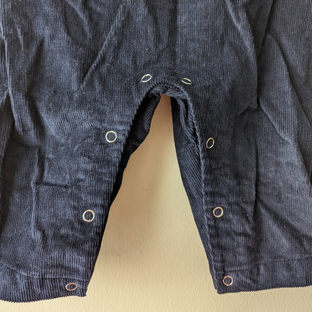 Fantaisie Bebes Navy Corduroy Polo Playsuit 12M - Picture 5 of 7